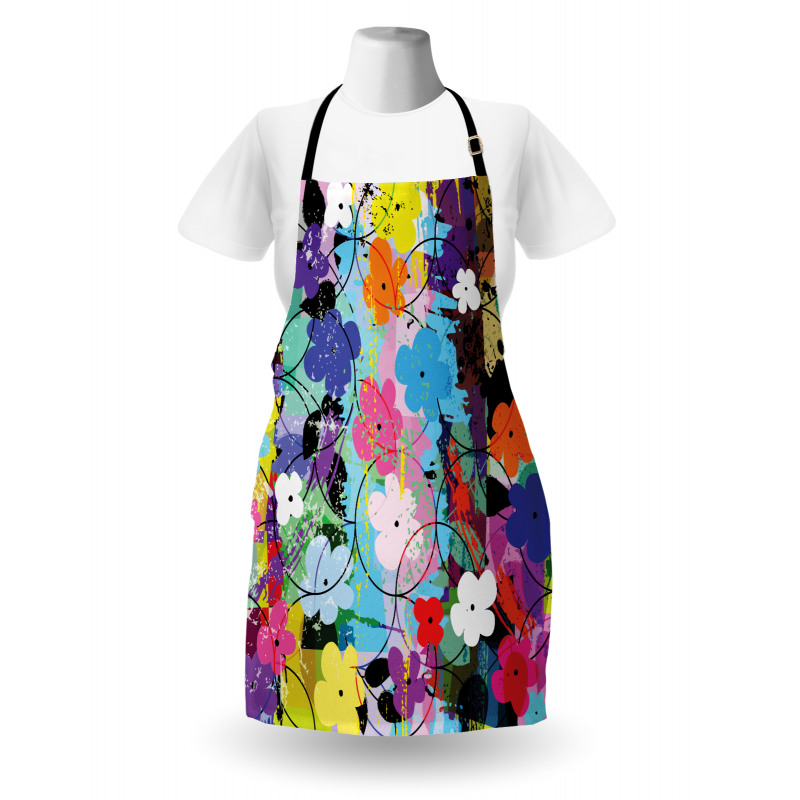 Abstract Floral Artwork Apron