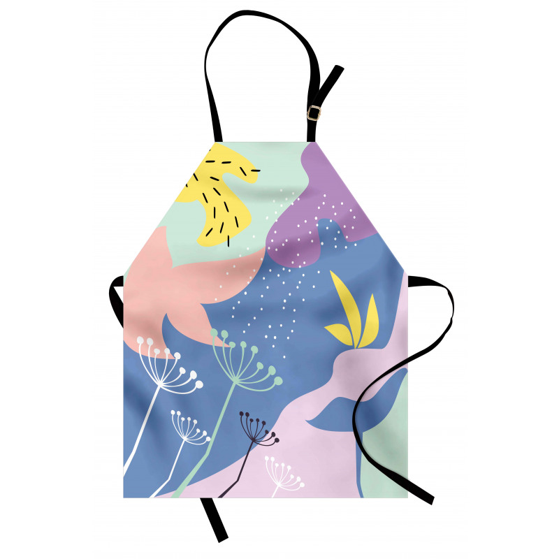 Modern Abstract Floral Art Apron