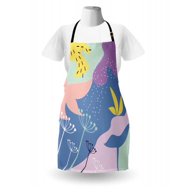 Modern Abstract Floral Art Apron