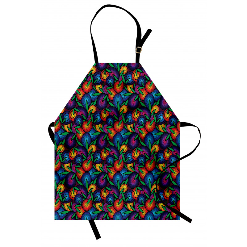 Colorful Spiral Blossoms Apron