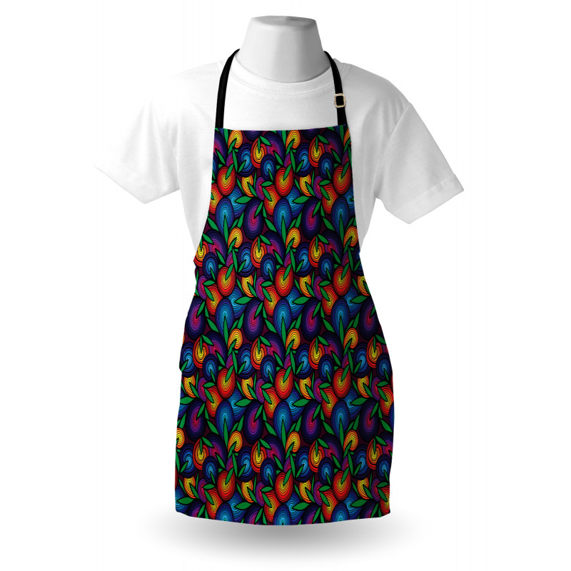 Colorful Spiral Blossoms Apron