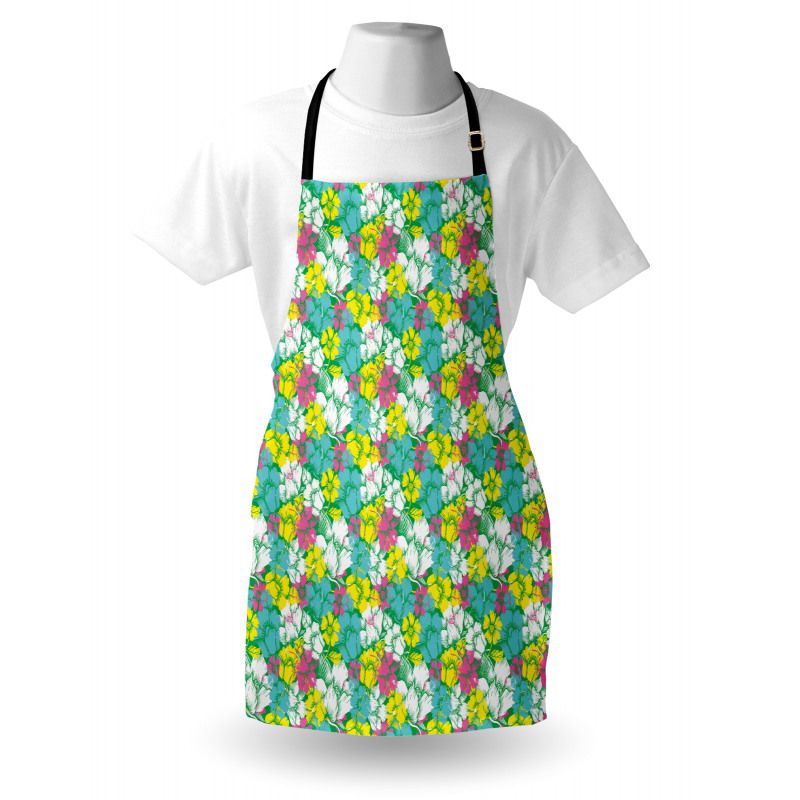 Grunge Summer Flowers Apron