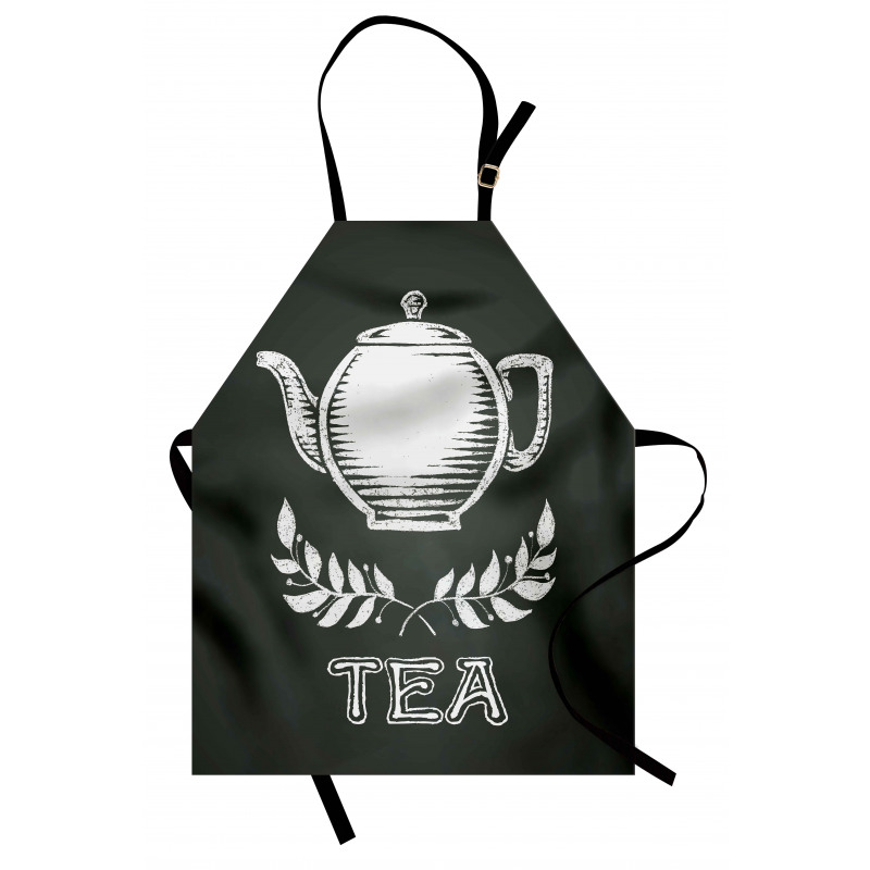 Teapot Leaf Branches Chalkboard Apron