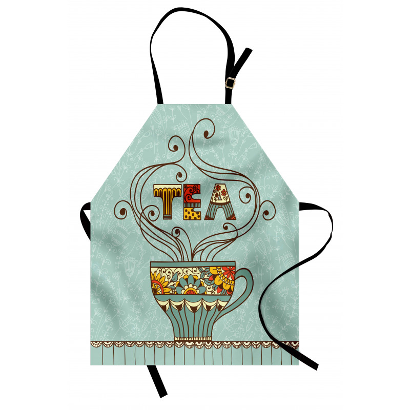 Cup Floral Ornamental Lines Apron