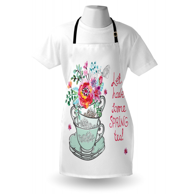 Lets Have Some Spring Tea Text Apron