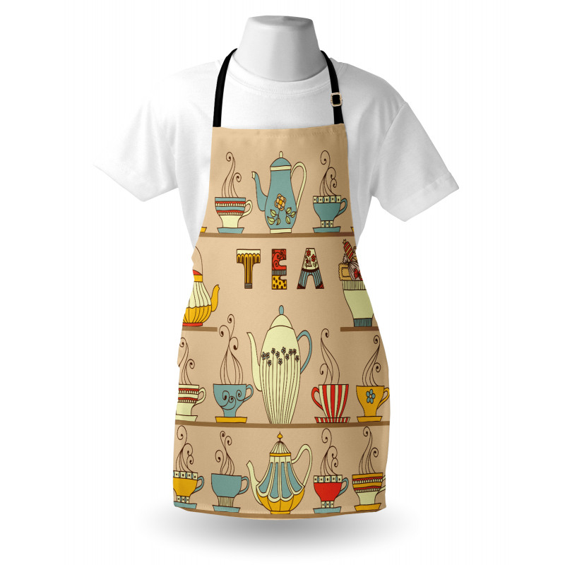 Colorful Retro Ornament Text Apron