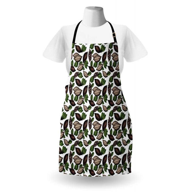 Sketch Art Beans and Leaves Apron