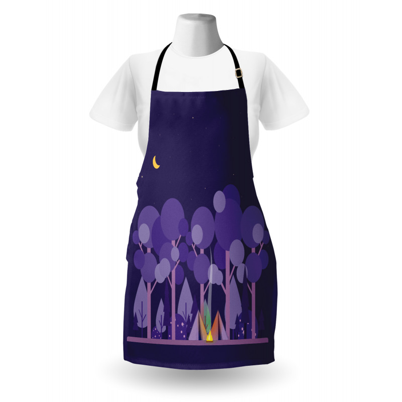 Night at Campsite Scene Apron