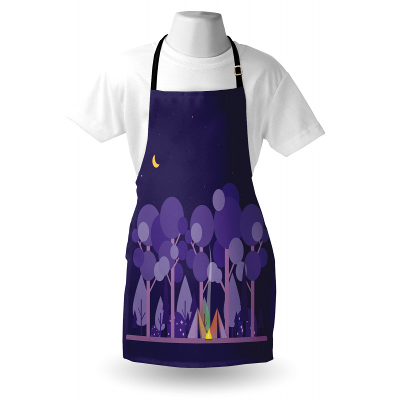 Night at Campsite Scene Apron