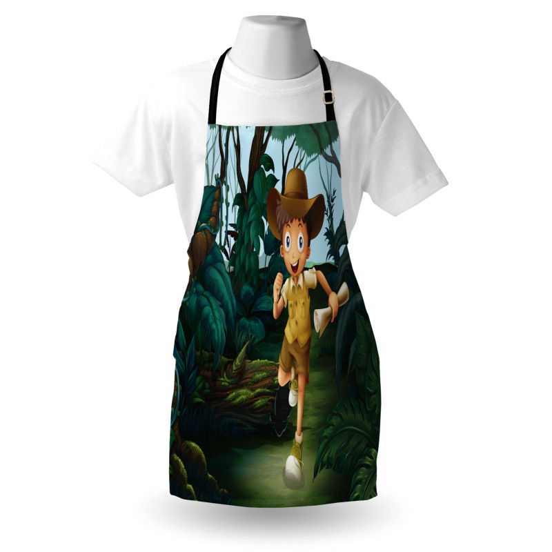 Kid Running in Woods Apron