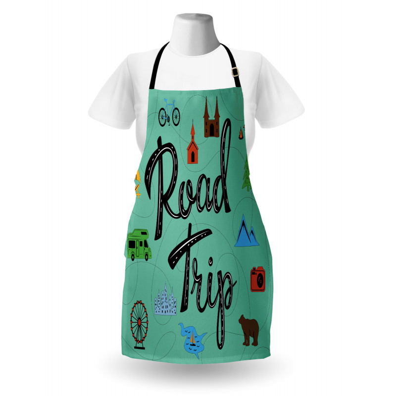 Road Trip Calligraphy with Map Apron