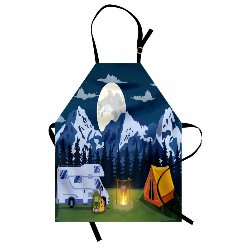 Camping in the Woods at Night Apron