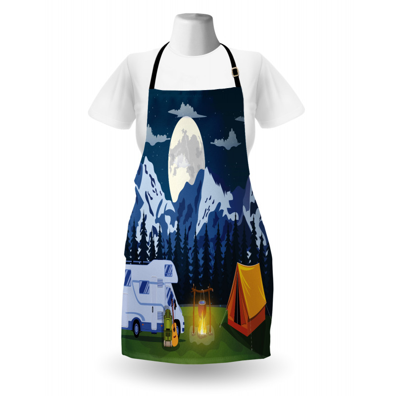 Camping in the Woods at Night Apron