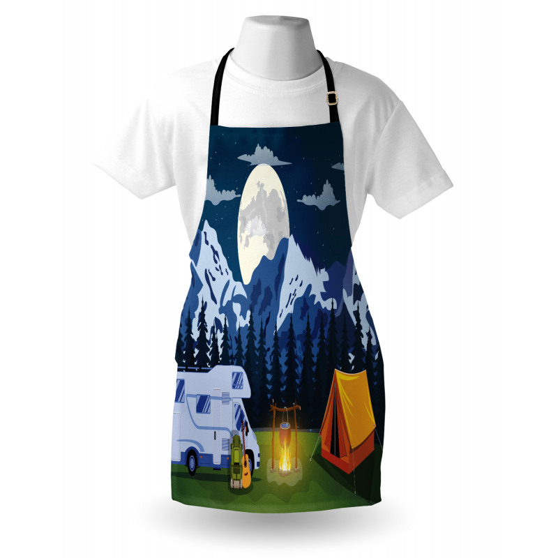 Camping in the Woods at Night Apron