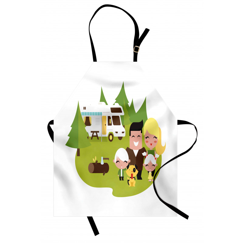 Happy Camper Family in Woods Apron