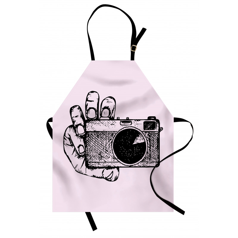 Sketch Style Camera Doodle Apron