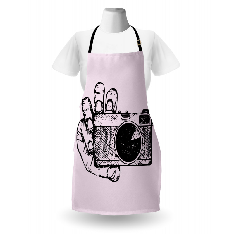 Sketch Style Camera Doodle Apron