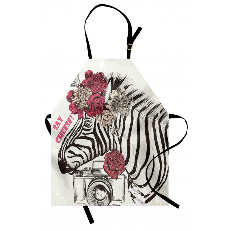 Zebra Head Say Cheese Words Apron