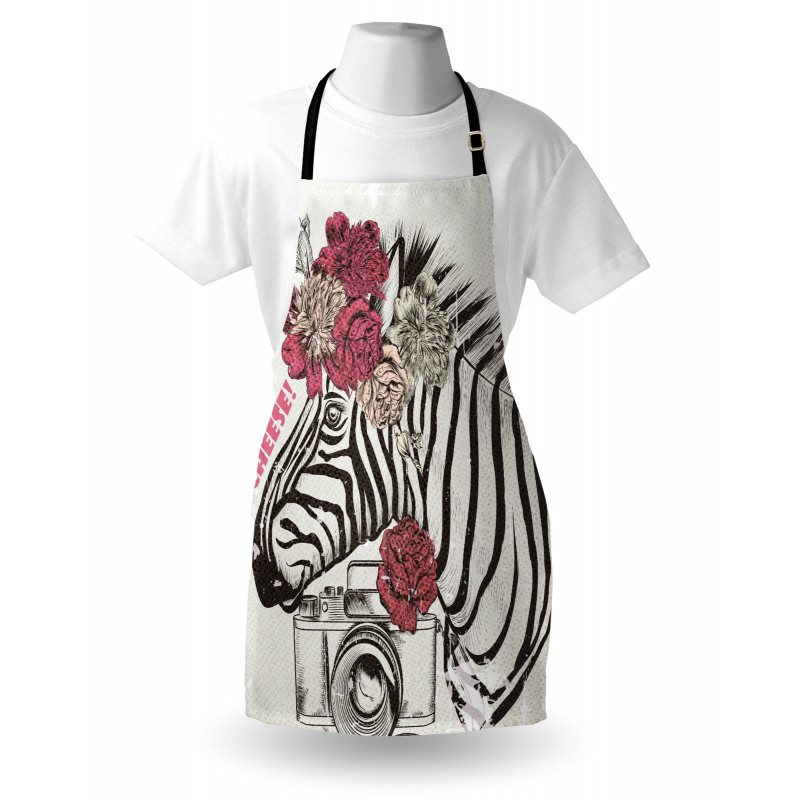 Zebra Head Say Cheese Words Apron