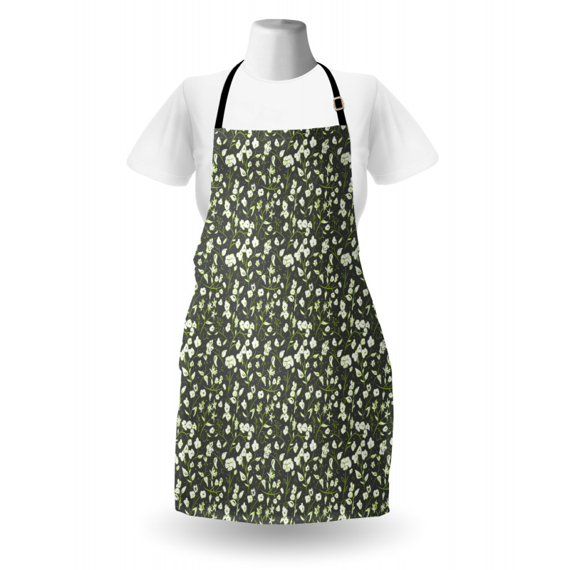 Flowers and Swirled Leaves Apron