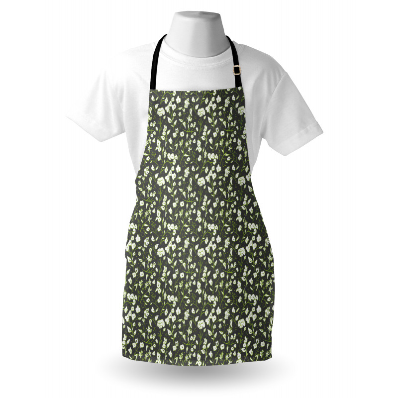 Flowers and Swirled Leaves Apron