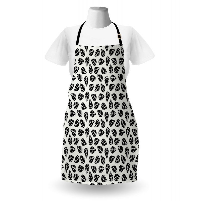 Monochrome Foliage Pattern Apron