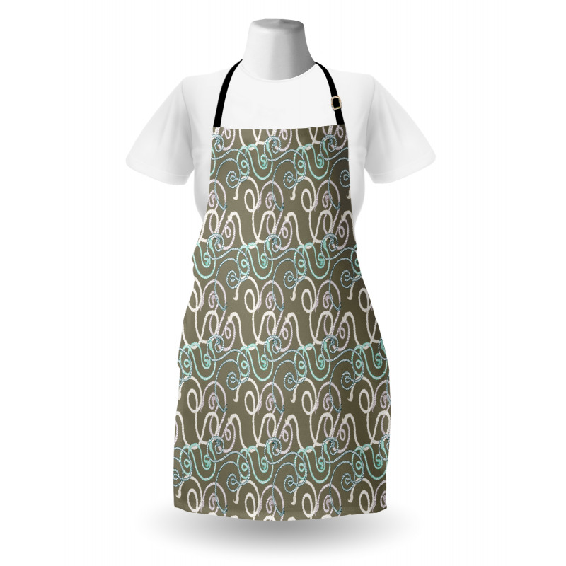 Hand-drawn Style Swirl Ropes Apron