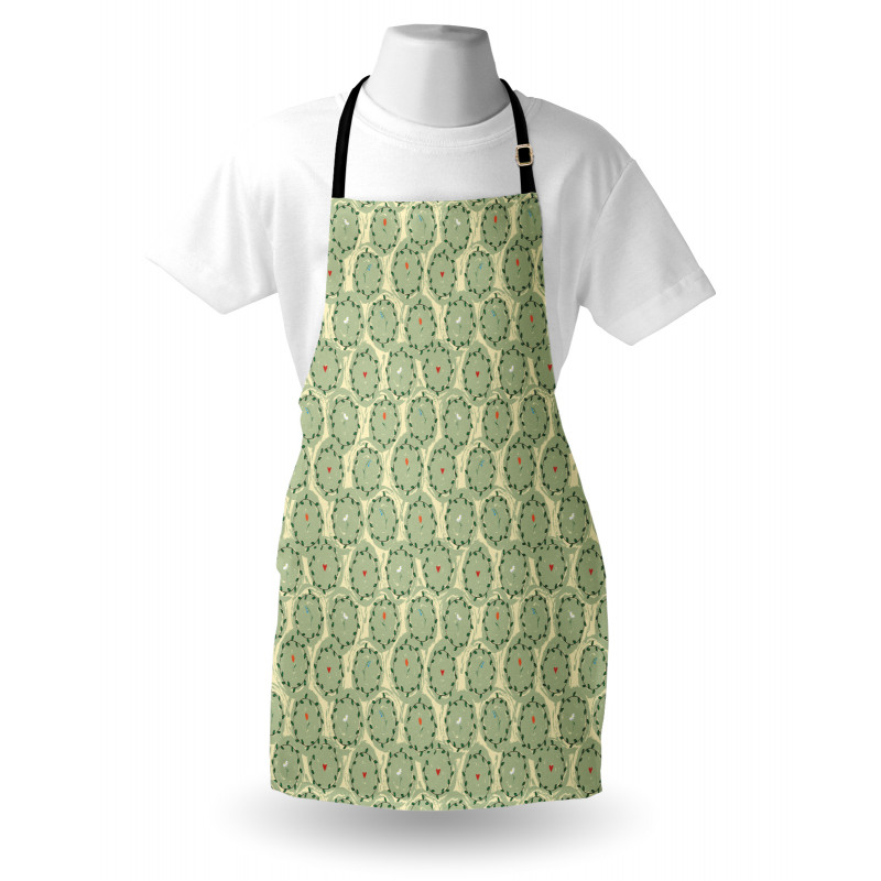 Leafy Circles with Flowers Apron