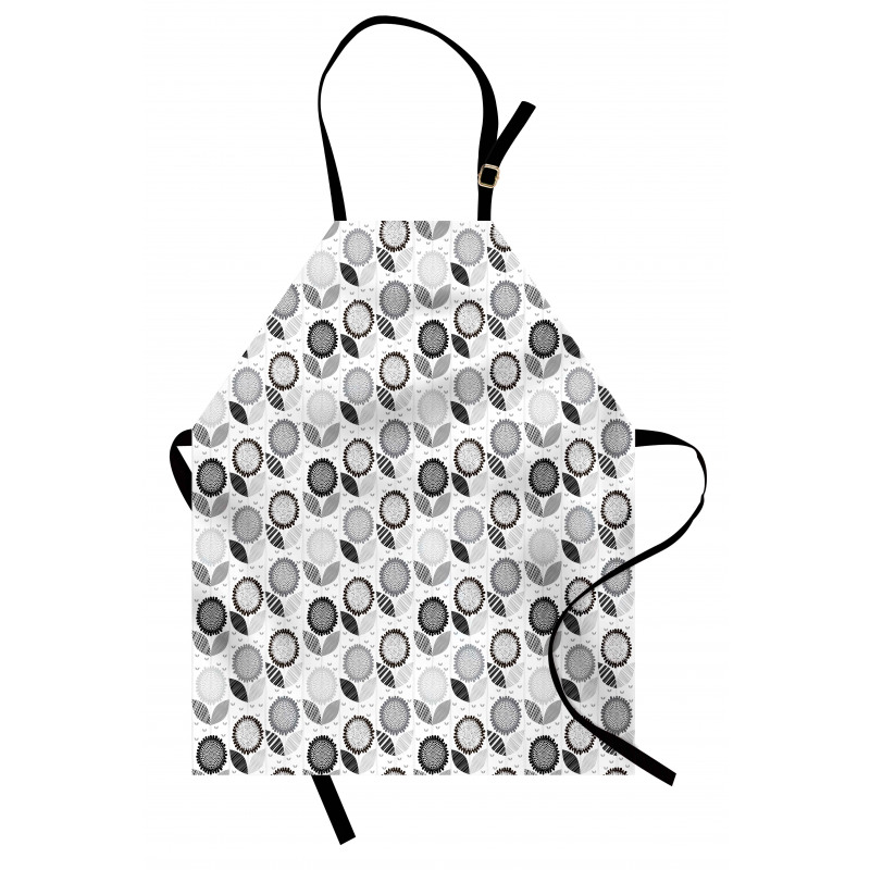 Abstract Blossoms Monochrome Apron