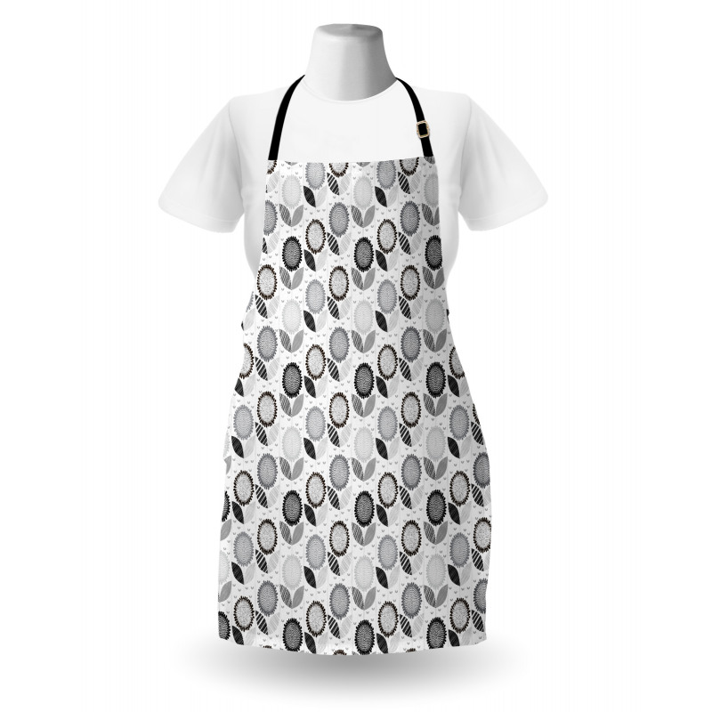 Abstract Blossoms Monochrome Apron