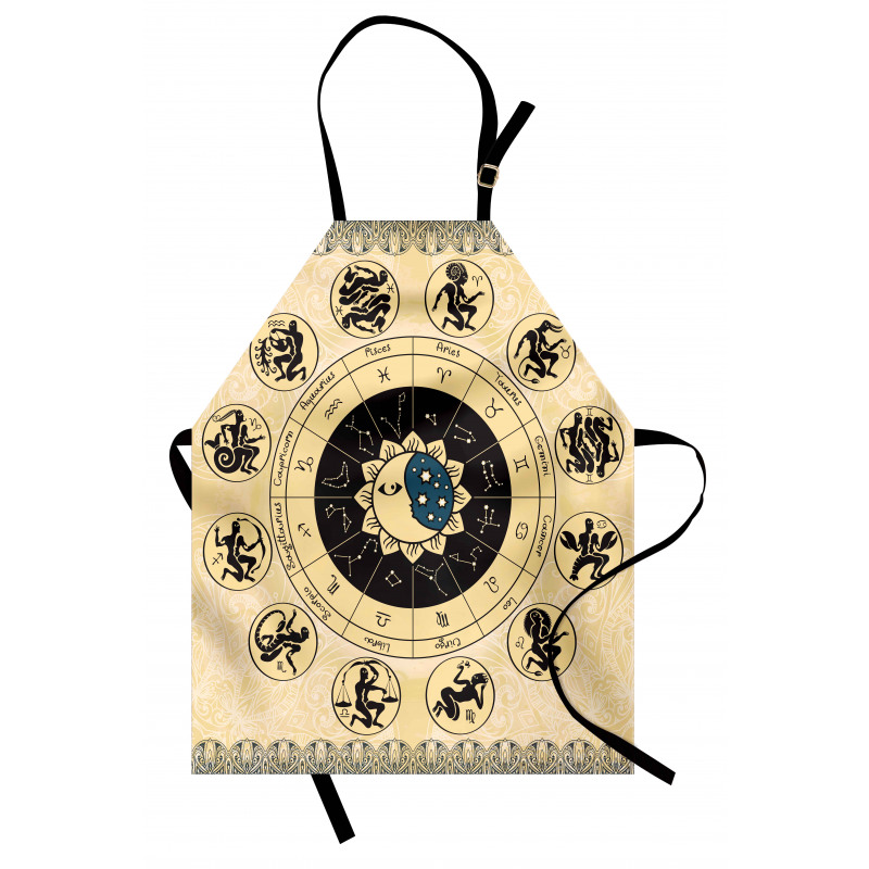 Mystic Horoscope Wheel Art Apron