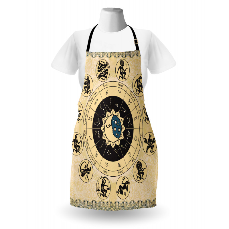 Mystic Horoscope Wheel Art Apron