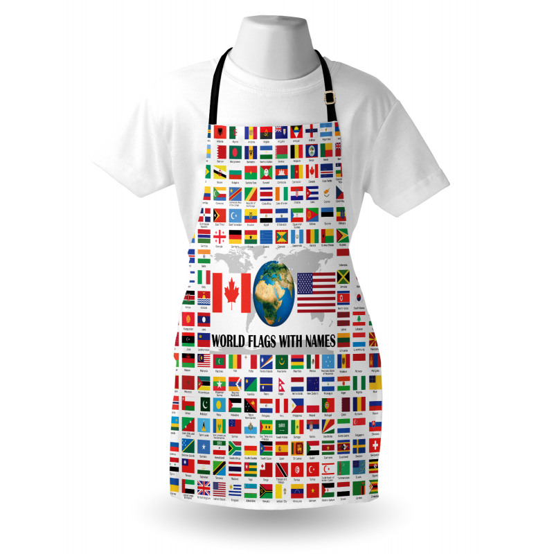 World Flags with Names Apron