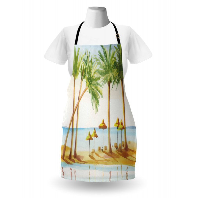 Sandy Beach and Palm Trees Apron