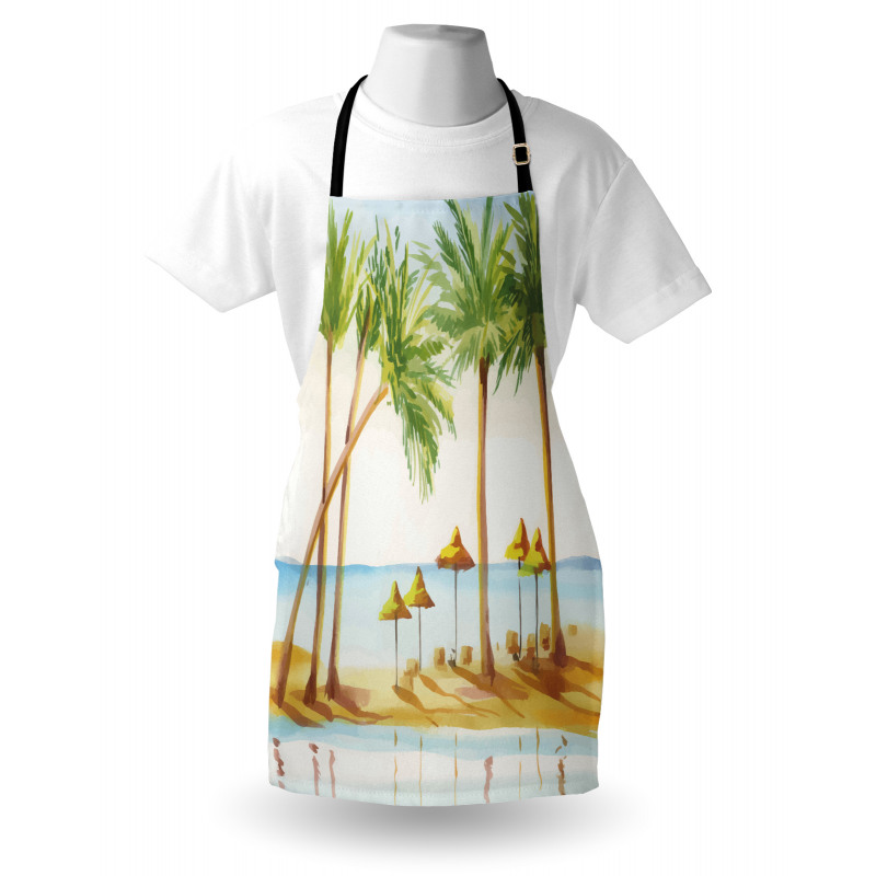 Sandy Beach and Palm Trees Apron