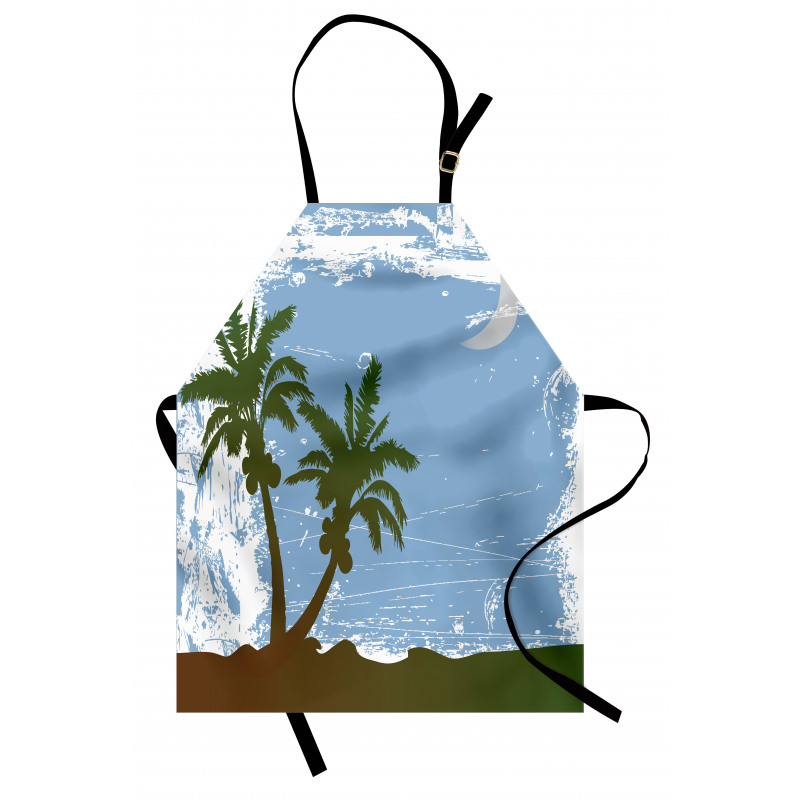 Grunge Island at Night Apron