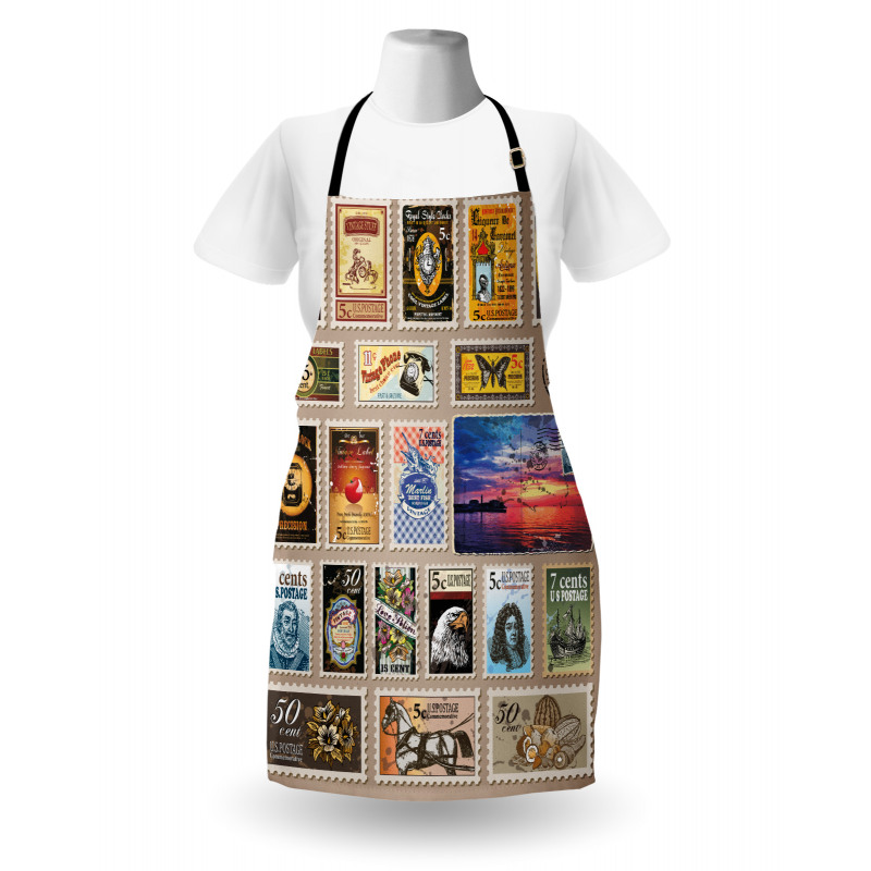 Traveler Tourist Stamps Apron