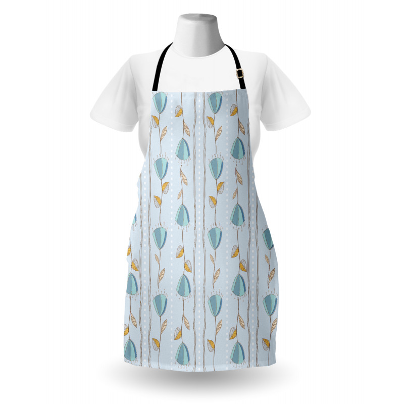 Corsage of Flowers Stripes Apron