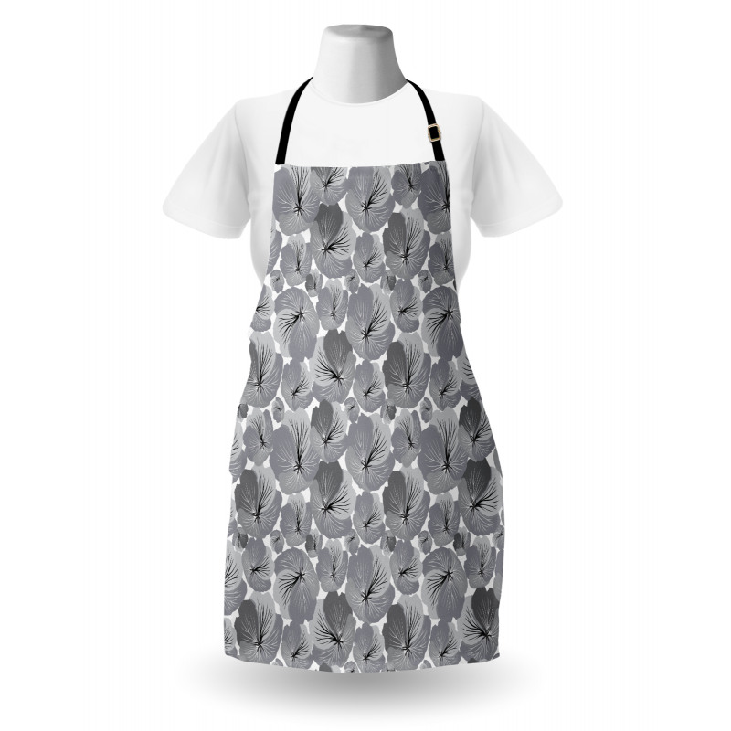 Vintage Grey Poppy Flowers Apron