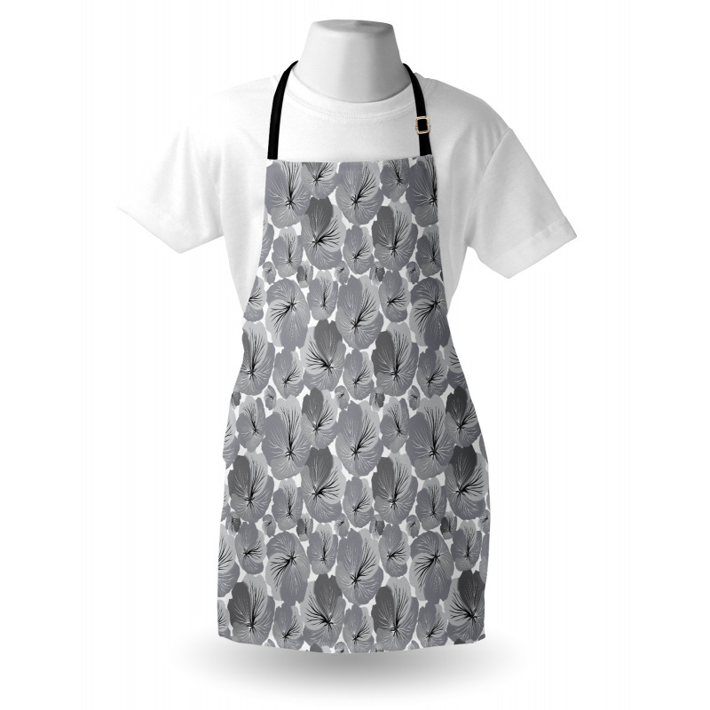 Vintage Grey Poppy Flowers Apron