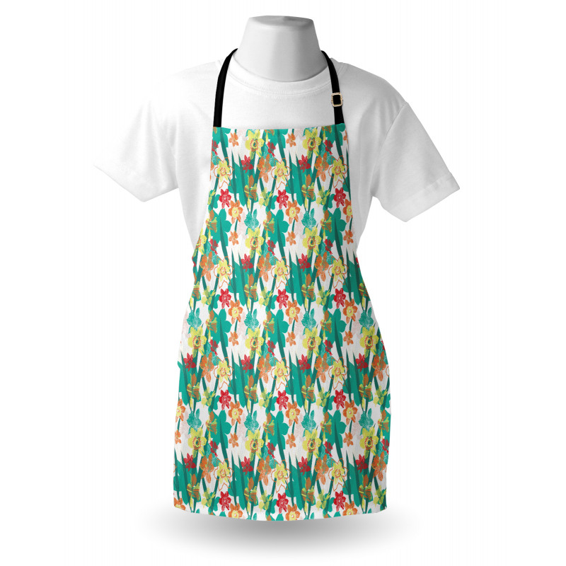 Colorful Flowers and Leaf Apron