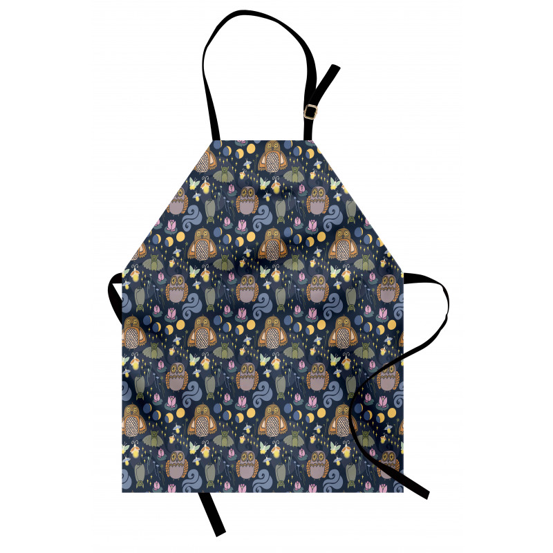 Scary Owl Firefly Bats Apron