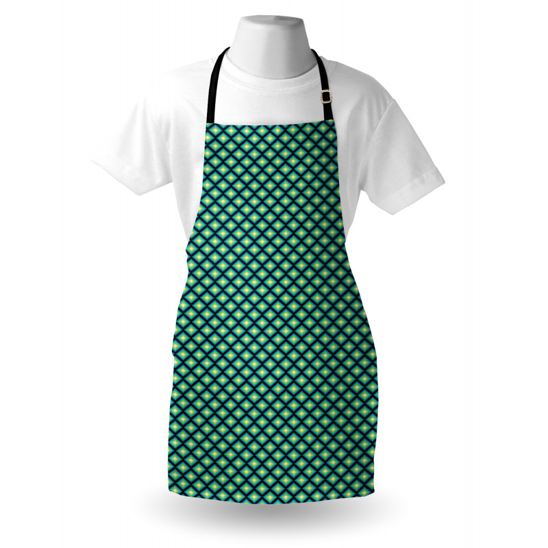 Abstract Blue Rhombuses Apron