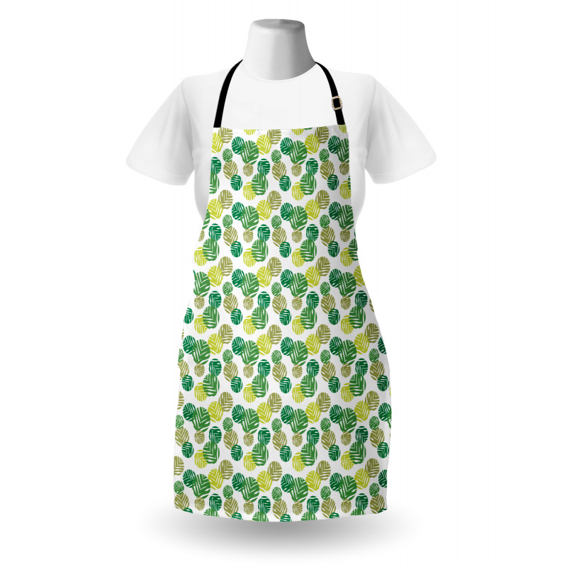 Tropical Green Spring Leaves Apron