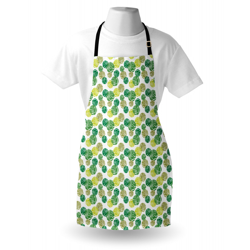Tropical Green Spring Leaves Apron