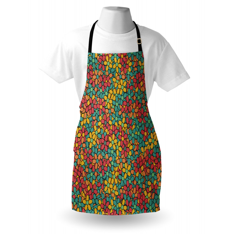 Retro Colored Doodle Apron