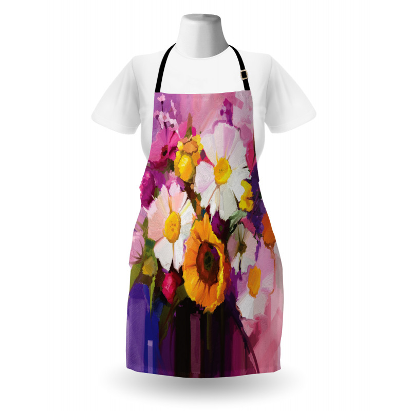 Hand Painted Bouquet Apron