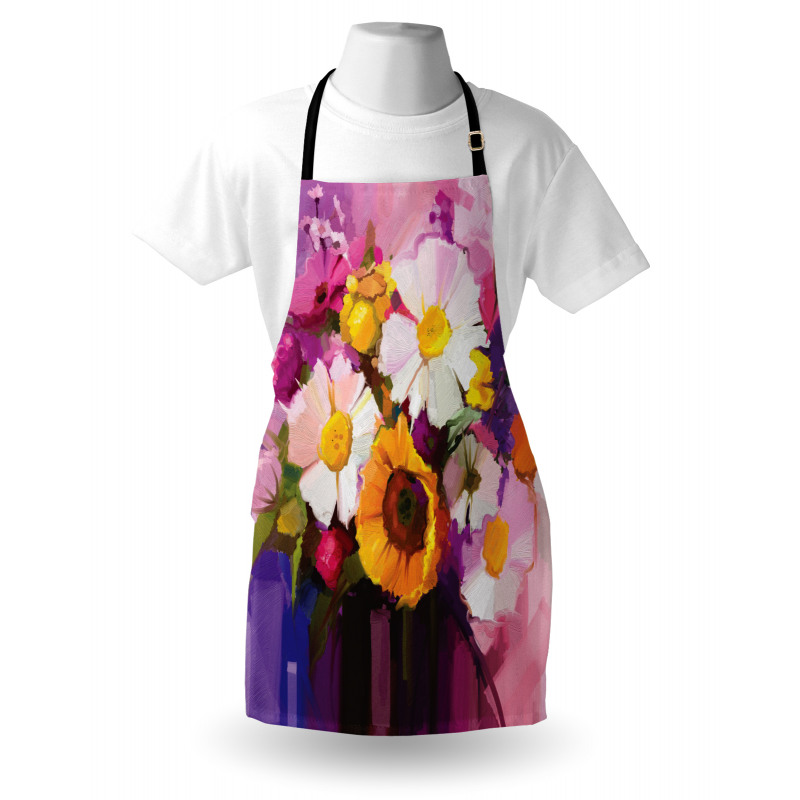 Hand Painted Bouquet Apron