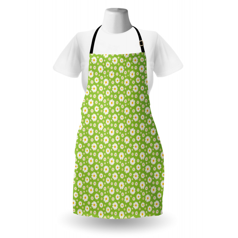 Chamomile Bloom on Pale Green Apron