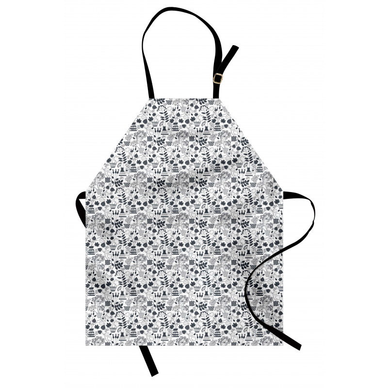 Greyscale Blossoming Flora Apron